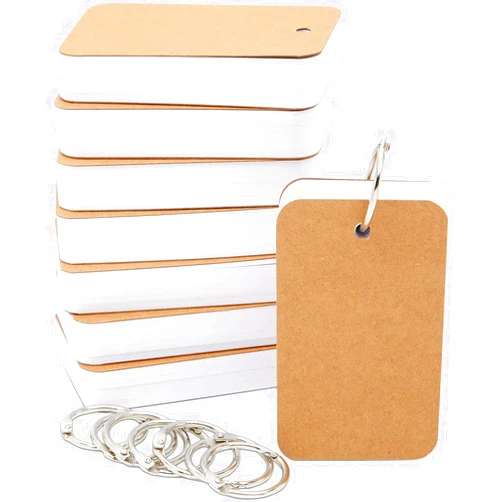 Juvale 8 Pack Blank Flash Cards with Rings for Studying with 50 Sheets Each, 250gsm Index Notecards (2.2 x 3.5 In)