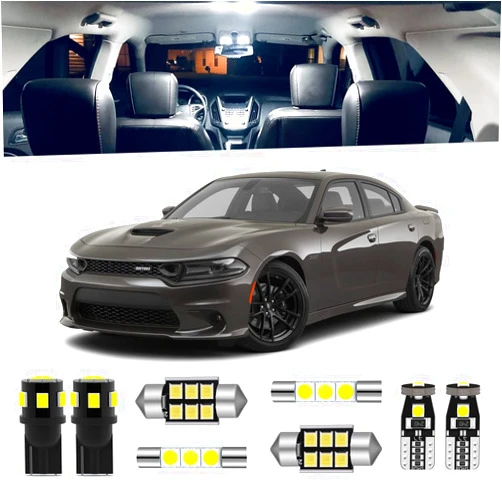 ENDPAGE 16-Pieces Charger Interior LED Light Kit Package for Dodge Charger 2011 2012 2013 2014 2015 2016 2017 2018 2019 2020 2021 White LED Lighting Package + License Plate Lights, Install Tool