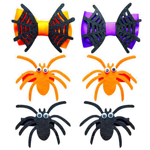 Melyde Halloween Spider Hair Clips Cute Spider Web Hairpins For Kids Girls Funny Halloween Cosplay Costume Hair Accessories