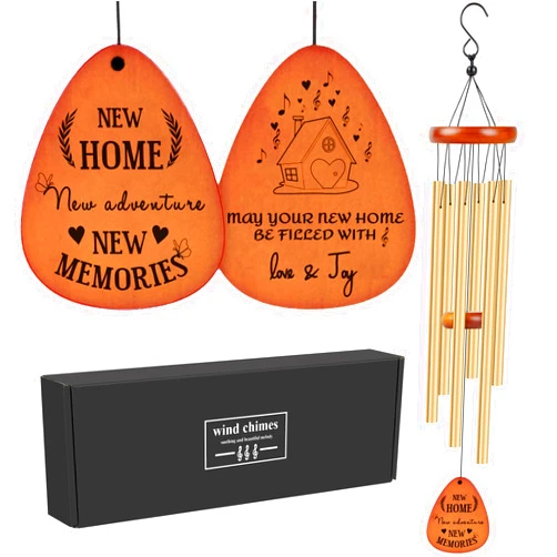 PEEKMECAT Housewarming Wind Chime, House Warming Gifts for New Home,House Warming Gift Ideas for New Homeowners,House,Women,Men, Friend,Couple, Memorial Wind Chimes Gift