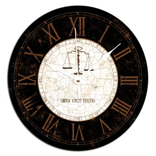 UanMere Law Wall Clock Rustic Lawyer PVC Clock 15x15 Inches Farmhouse Kitchen Decor Gifts Bathroom Battery Operated Silent Noiseless Clock for Kitchen Outdoor Office