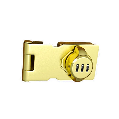 Baoblaze Mechanical Password Rotary Hasp Lock, Door Security Slide Latch Lock for Small Doors, Cabinets, Barn Door, Bathroom, Outdoor, Garage, Garden, Gold