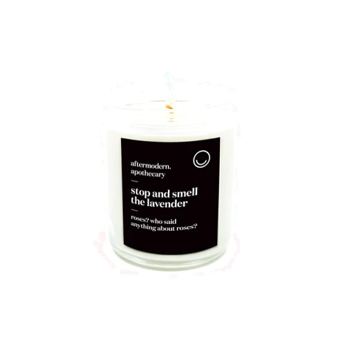 Aftermodern.lab inc. World's Best Soy Candle—Handmade in Canada—Long Lasting 8oz.—Various Scents Available (Stop and Smell The Lavender)