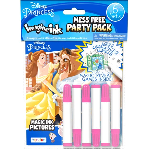 Bendon Disney Princess Imagine Ink Coloring Book 6-Pack Party Supplies 30220-TG