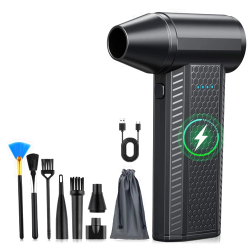 Fourq Compressed Air Duster kit-Blower-pc Duster Electric-130000RPM- Replace Compressed air can-Keyboard Clean-car Mini Snow Blowers-Car Dryer air Blower-Jet Fan-No air Canned dusters for Cleaning