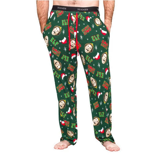 Underboss STORE Cotton Elf OMG! Santa! Adult Hunter Green Pajamas Lounge Pants For Men's & Women's