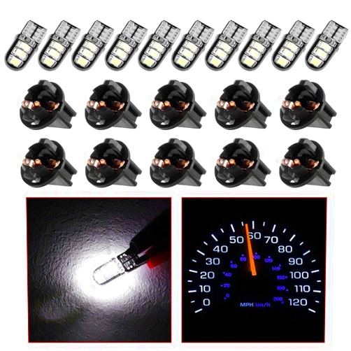 CCIYU Error Free T10 LED Bulb, Super Bright:White 194 LED Bulb Twist Lock Socket For Instrument Panel Gauge Cluster Dash Light