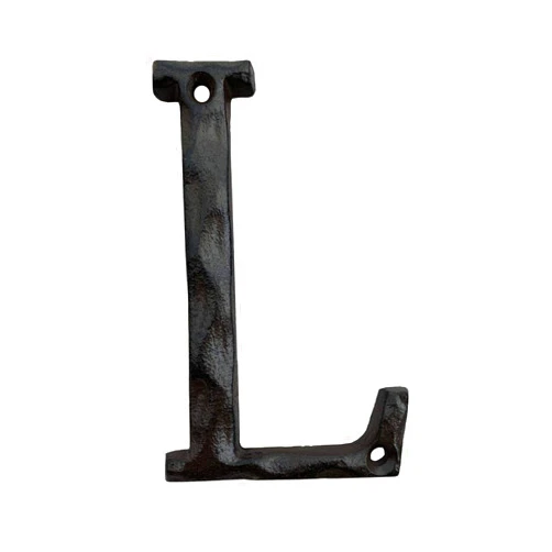 YICC House Letter, 5 Inch High Cast Iron Home Address Letter, Perfect Matching the 5.5 Inch Cast Iron House Numbers (L)