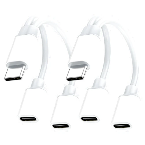 Belcompany Dual USB C Headphone and Charger Adapter Splitter,2-in-1 Type C Audio Adapter with USB C Fast Charging Port Splitter Dongle Cable Cord for iPhone 15/15 Plus/15 Pro/15 Pro Max,Galaxy S23 S22 S21(2Pack)