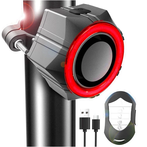 BANGTING 110dB Loud Bike Alarms with Remote, Wireless Best Anti Theft Vibration Motorcycle Alarm, IP65 Waterproof Bicycle Alarm, Alarm System for Ebikes Moto Ebike Bicicletas Bikes Scooter (Black)