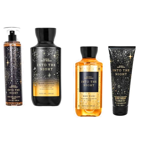 Generic Into The Night Gift Set By Bath + Body Works - Full Size Fragrance Mist, Body Wash, Body Cream and Body Lotion