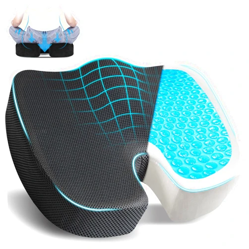EcoNour Gel Seat Cushion for Pressure Relief | Cushion for Sciatica | Seat Cushions for Tailbone Pain Relief and Back Pain | Coccyx Cushion for Sitting