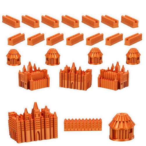 BKPrint3D Custom Civilizations for Catan Board Game | Replacement Player Sets | Settlers Pieces | Base Cities Settlements Roads | 3D Printed | (Malian Base Set)
