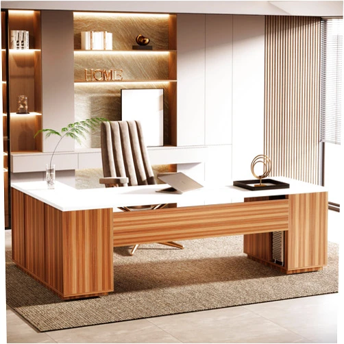 Tribesigns 85.8-Inch L-Shaped Executive Office Desk with File Drawers & Storage Cabinet, Professional Corner Computer Desk Extra Large Business Workstation with Adjustable Shelves (White&Walnut)