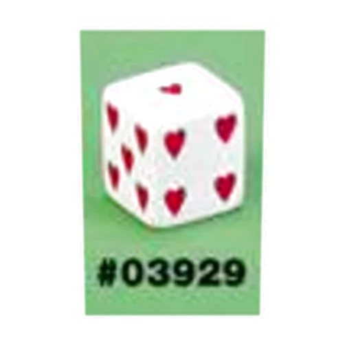 Koplow Games White Sweetheart Dice with Red Hearts D6 25mm (1in) Pack of 2 Koplow Games