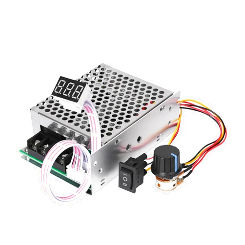 WAONIQ DC Motor Speed Controller, DC10V-55V 60A Pwm Controller with Digit Display 40A 12V 24V 36V, Adjustable Potentiometer and Forward-Brake-Reverse Switch, DC Brush Motor Tools Accessories Supplies