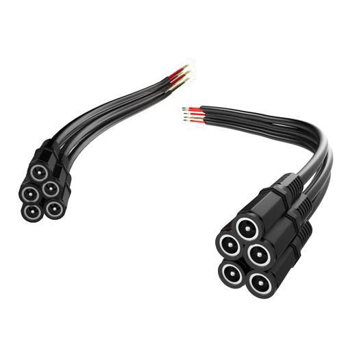Aoje-Link 5Pcs DC Power Pigtail Cable Wire, 24V/12V 5A Female Connectors for CCTV Security Camera and Lighting Power Adapter DC5525(2.5 x 5.5m) Black