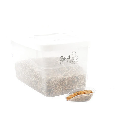 Brabtod Bird Seed Storage Container,8 pounds Bird Food Container with Sliding Lid,Bird Seed Container,Clear Pet Food Storage Bin For Wild bird Seed and Bird Treats Outdoor Indoor -BPA Free