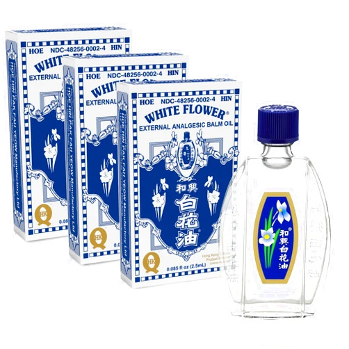 White Flower External Analgesic Balm Oil 2.5ml/ 0.085fl Oz (US Version) (Pack of 3)