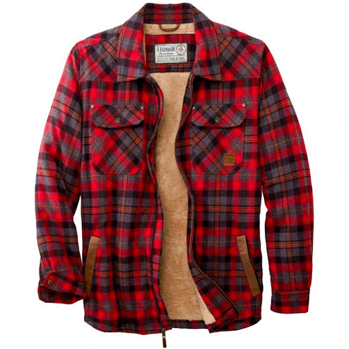 Legendary Whitetails Men's Sherpa Lined Shirt Jacket Flannel Shacket Fully Insulated