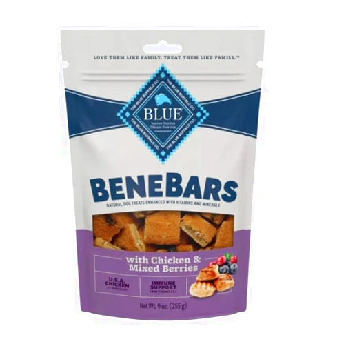 Blue Buffalo BeneBars Immune Support Dog Treats with Vitamins C & E, Made with Natural Ingredients, USA Chicken & Mixed Berries, 9-oz. Bag
