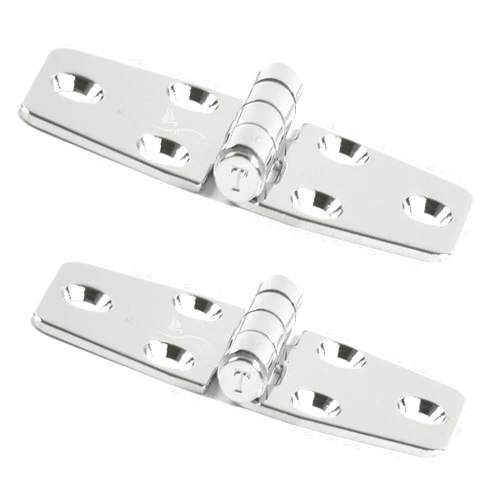 MARINE CITY Heavy Duty 304 Stainless Steel Polished Door Strap Hinges (1-1/2 × 3 Inches) for Boats – Kayaks – Yacht Doors – Peer Doors – Motor Boxes (Pack of 2)