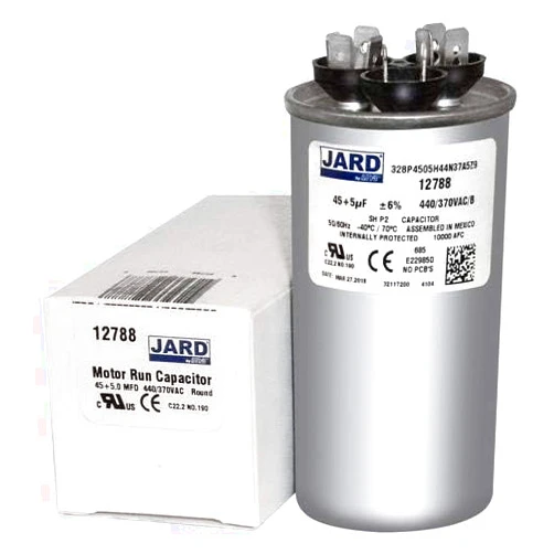 JARD by MARS 45 + 5 x 370/440 VAC Round Dual Run Capacitor by JARD # 12788