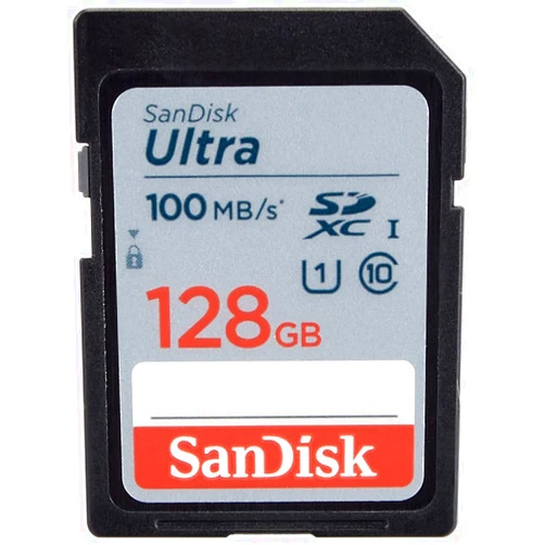 SanDisk 128GB Ultra SDXC UHS-I Memory Card - 100MB/s, C10, U1, Full HD, SD Card - SDSDUNR-128G-GN6IN