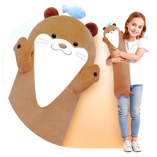Caaaat Long Otter Plush Body Pillow – Cute Otter Plushies Soft Stuffed Animal, Extra-Long Cuddle Pillow, Gift for Kids & Girls 20