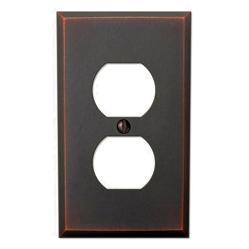 Amerelle 68DDB Manhattan Wallplate, 1 Duplex, Aged Bronze