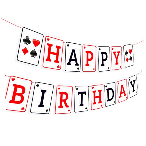 BHNACIER Casino Birthday Banner Casino Happy Birthday Banner Poker Party Birthday Banner Casino Theme Party Decorations Poker Game Night Banner Poker Night Happy Birthday Banner Casino Poker Birthday Decor