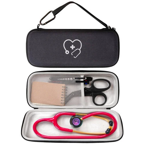 ProCase Stethoscope Case for 3M Littmann Classic III, Lightweight II S.E, MDF Acoustica Stethoscope, Cardiology IV Stethoscope, Hard Travel Carrying Case for Nurse -Black