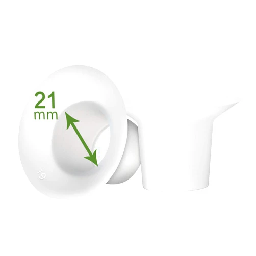 LOZAEVE 21mm Silicone Flange Inserts for Spectra S1 S2, Medela Breast Pump Shields, Freestyle, Harmony, Sonata to Reduce 24mm Elastic Nipple Tunnel Down to 21mm; Also Fits Freemie 25mm Cups; 2pc/Each