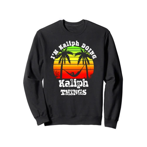 I'm Kaliph Doing Kaliph Things Asian Names Retro Sunset Sweatshirt
