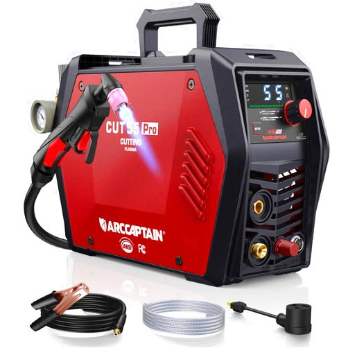 ARCCAPTAIN iControl Cut55 Pro Plasma Cutter, [APP Control] 55 Amp Non-Touch Pilot Arc 110V/220V Plasma Cutter Machine, Large LED Display and 2T/4T, 3/4 inch Maximum Cut, DC Inverter IGBT