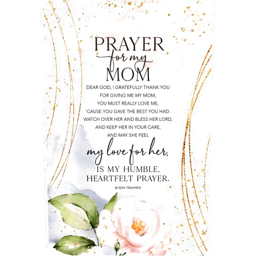 DEXSA Prayer for my Mom Wood Plaque - Made in the USA - 6 inch x 9 inch - Elegant Frame Wall & Tabletop Decoration | Easel & Hanging Hook | Dear God, I gratefully thank You for giving me my mom