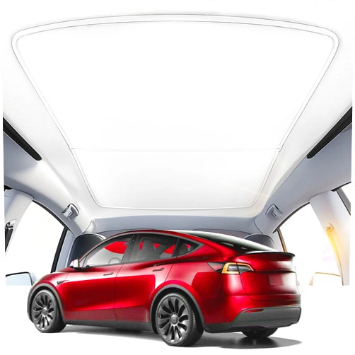 CEGOUT Glass Roof Sunshade for Model Y 2024-2020, Non-Sag Foldable Sunshade Roof for Model Y with Storage Bag, Heat Insulation & UV Sunlight Protection Roof for Model Y Accessories