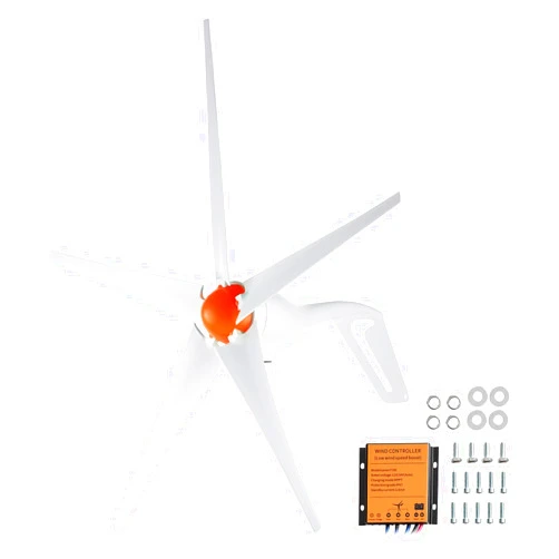 VEVOR 500W Wind Turbine Generator, 12V Wind Turbine Kit, 5-Blade Wind Power Generator with MPPT Controller, Adjustable Windward Direction & 2.5m/s Start Wind Speed, Suitable for Home, Farm, RVs, Boats