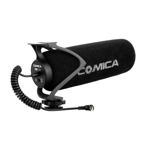 comica CVM-V30 LITE Camera Shotgun Microphone for Cannon Nikon Sony DSLR Camera and iPhone Android Smartphone, Supercardioid Professional Video Mic with Shock Mount Perfect for Interview Recording.