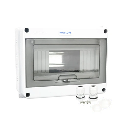 Mollom 8 Way Circuit Breaker MCB Distribution Protection Box with DIN Rail, IP65 Waterproof,for Indoor and Outdoor