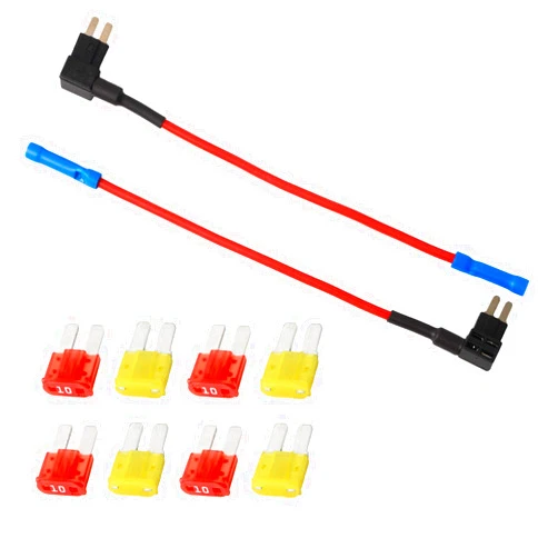 Tangyinrd Micro2 Blade Fuse Holder Fuse with 10A, 20A Fuse - Tap 12V Car Add-a-circuit Fuse TAP Adapter with Micro2 Blade Fuse （2 sets）
