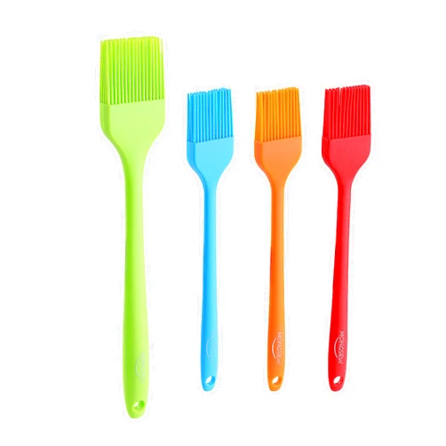 MONGSEW 4PCS Silicone Basting Pastry Brush, MONGSEW Heat Resistant Food Brush Spread Oil Butter Sauce for BBQ Grill Baking Kitchen Cooking, BPA Free, Dishwasher Safe (Multicolor, 4 Pcs)