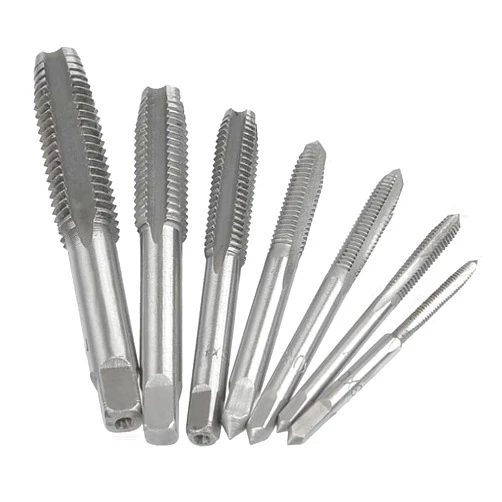 Fixinus 7 Piece Metric Thread Tap Set, HSS Tapping Tool Set M3 M4 M5 M6 M8 M10 M12 Hand Tap Set