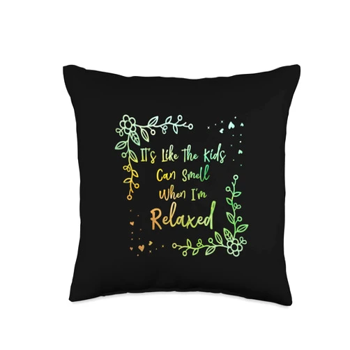 Witty Mommy Pun Parents Mama The Kids Can Smell Im Relaxed Funny Mom Humor Mother Joke Throw Pillow, 16x16, Multicolor