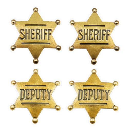 TungminJ 4 Pack Sheriff Deputy Badge for Kids Adults Party Favors Supplies, Police badge Medallion Pins for School Carnival Prizes, Party Bag Gift Fillers