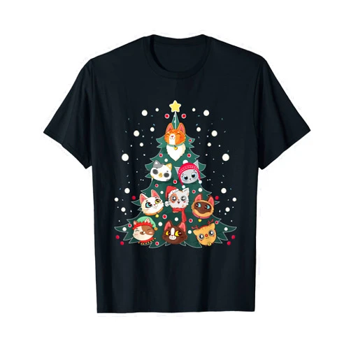 Meowy Merry Catmas, Kitten Apparel For Cat Owner Merry Catmas Funny Christmas Tree, Cats Xmas Meow Christmas T-Shirt