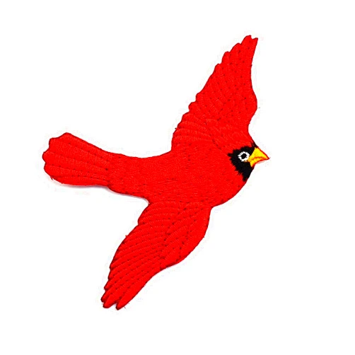 M I GENIUS CARTOON CHILD PATCHES Red Cardinal Bird Flying Bird Animal Cartoon Children Kid Patch Clothes Bag T-Shirt Jeans Biker Badge Applique Iron on/Sew On Patch