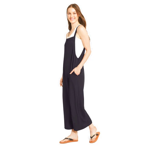 Billabong Women's Relaxed Fit Premium Quality Rayon Adjustable One Piece Overall Jumpsuit