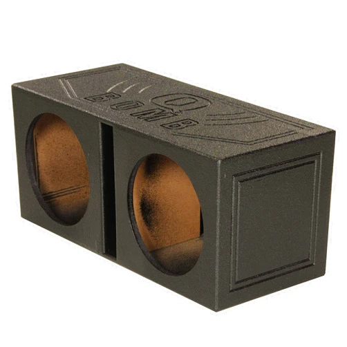 Q Power Dual 12 Inch Subwoofer Box, High-Performance Vented Speaker Enclosure, Black