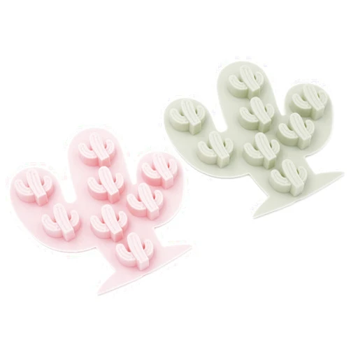 MoldFun 2Pcs Mini Cactus Ice Cube Tray Set Small Cacti Silicone Molds for Making Small Soap Chocolate Candy Gummy Baking Cake Jello Jelly Wax Crayon Melt